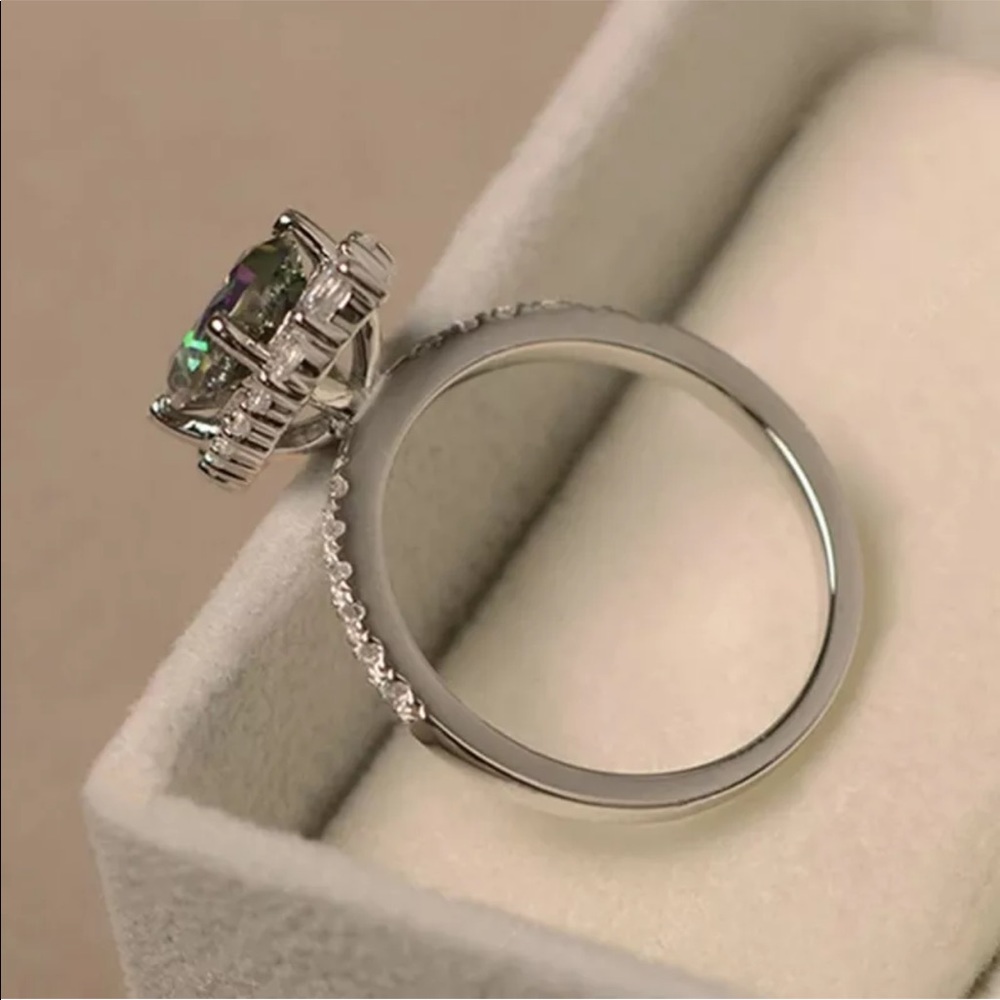 New 925 Silver Oval Cut Mystic Topaz Ring - Picture 5 of 6